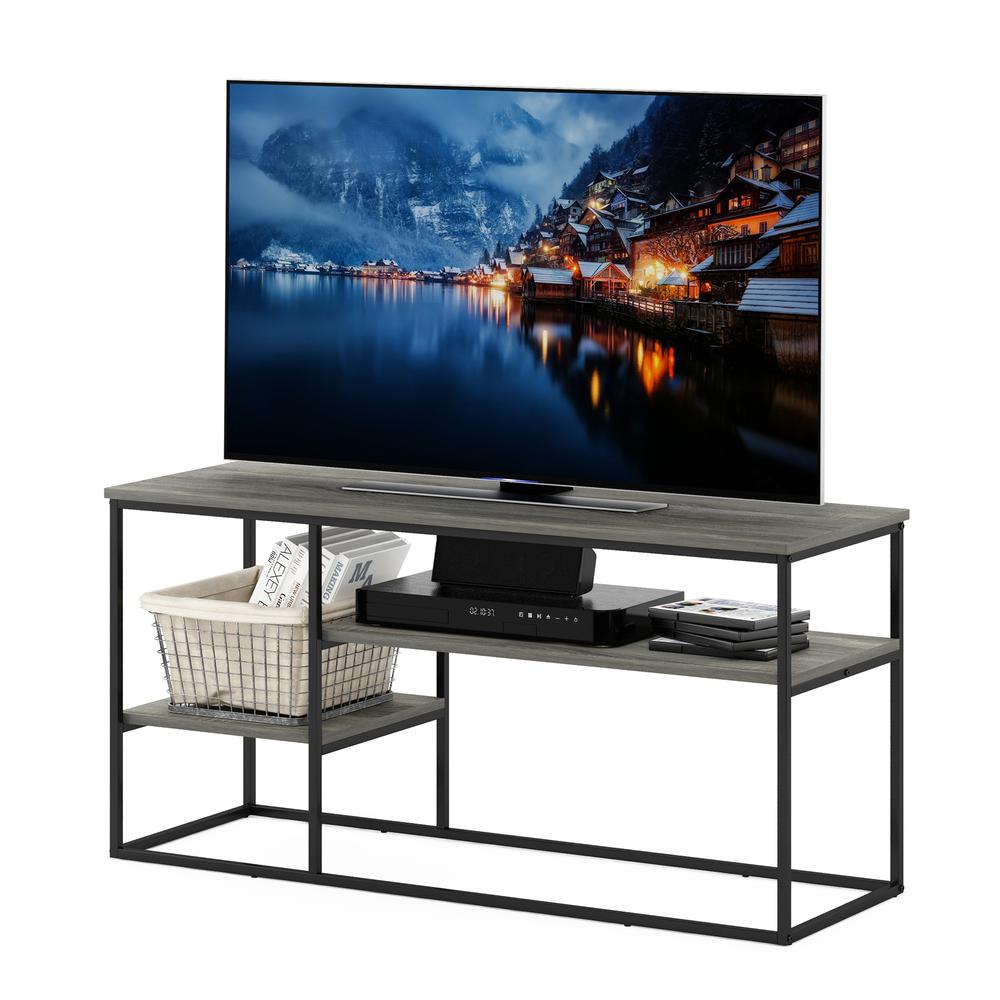 Furinno Moretti Modern Lifestyle TV Stand for TV up to 50 Inch, French Oak Grey. Picture 4
