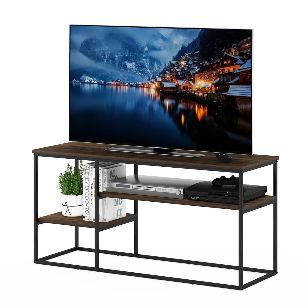 Furinno Moretti Modern Lifestyle TV Stand for TV up to 50 Inch, Columbia Walnut. Picture 4