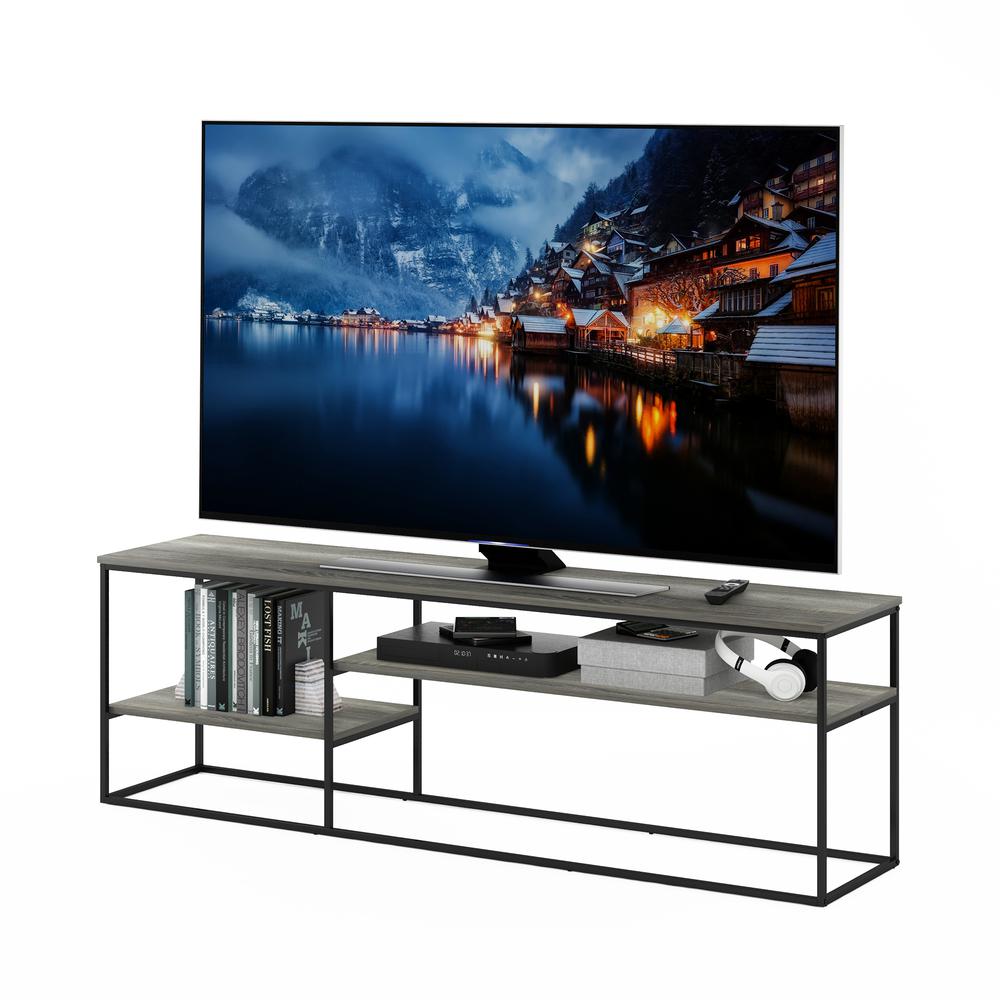 Furinno Moretti Modern Lifestyle TV Stand for TV up to 78 Inch, French Oak Grey. Picture 4