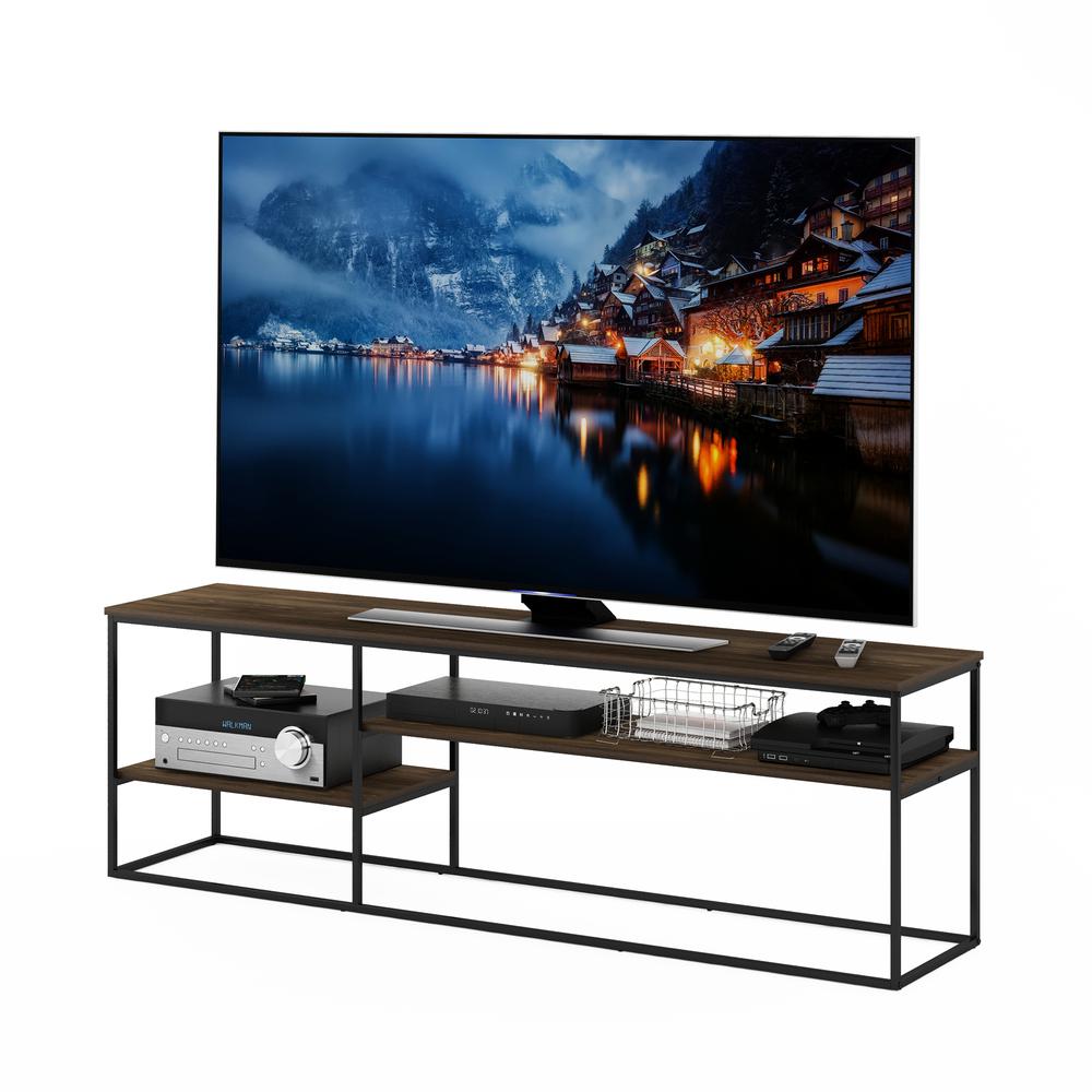 Furinno Moretti Modern Lifestyle TV Stand for TV up to 78 Inch, Columbia Walnut. Picture 4