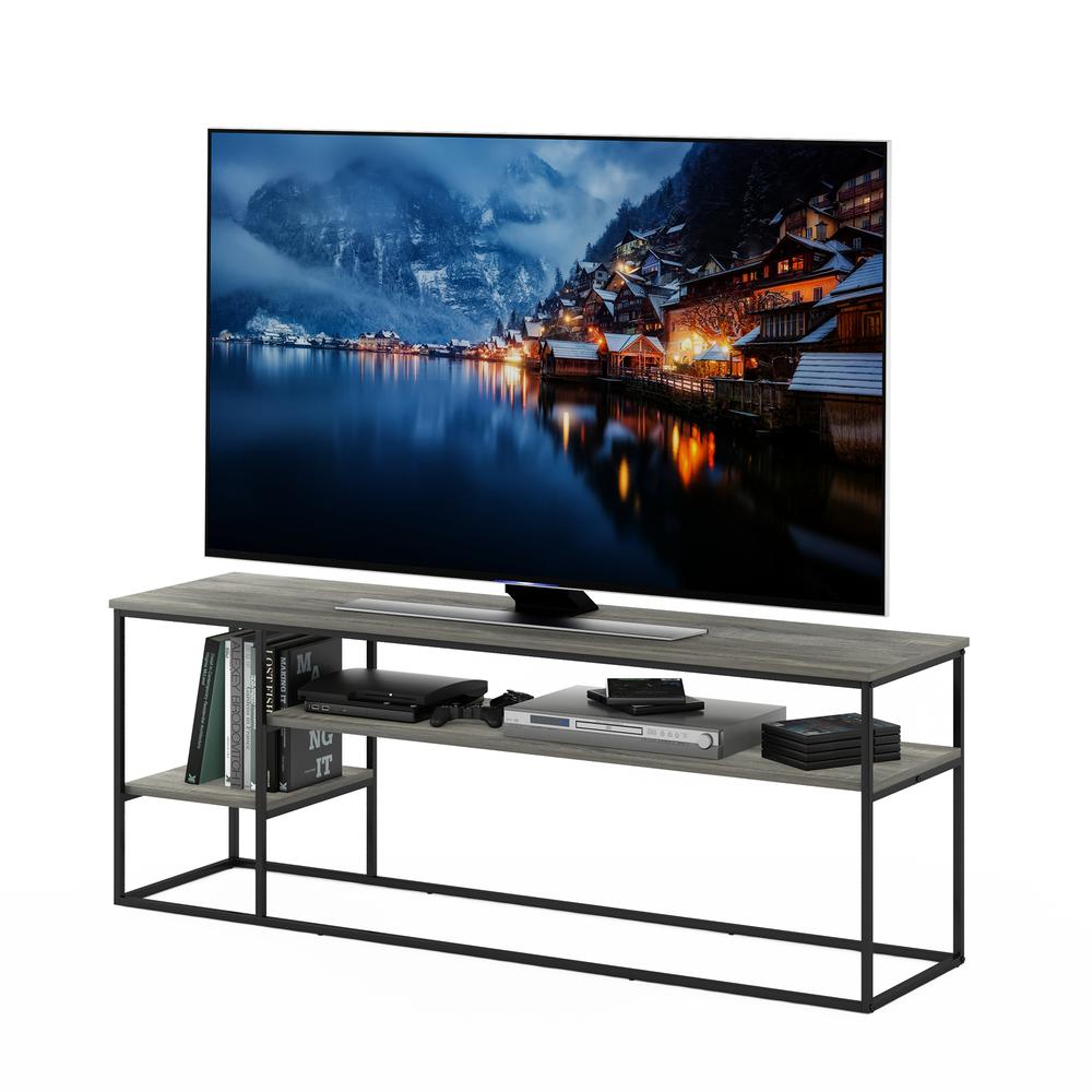 Furinno Moretti Modern Lifestyle TV Stand for TV up to 65 Inch, French Oak Grey. Picture 4