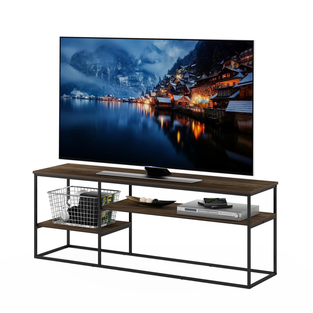Furinno Moretti Modern Lifestyle TV Stand for TV up to 65 Inch, Columbia Walnut. Picture 4