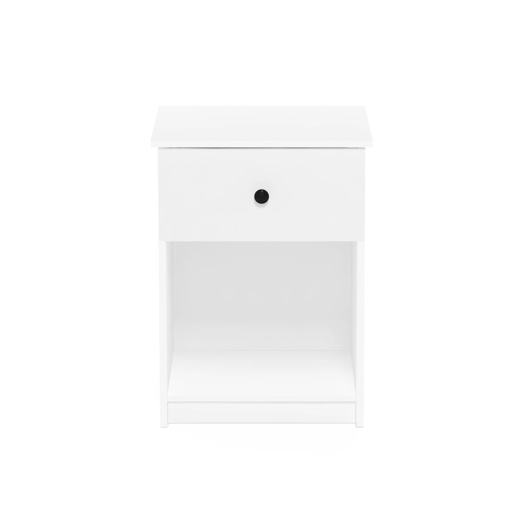 Furinno Lucca Nightstand with One Drawer, White. Picture 3