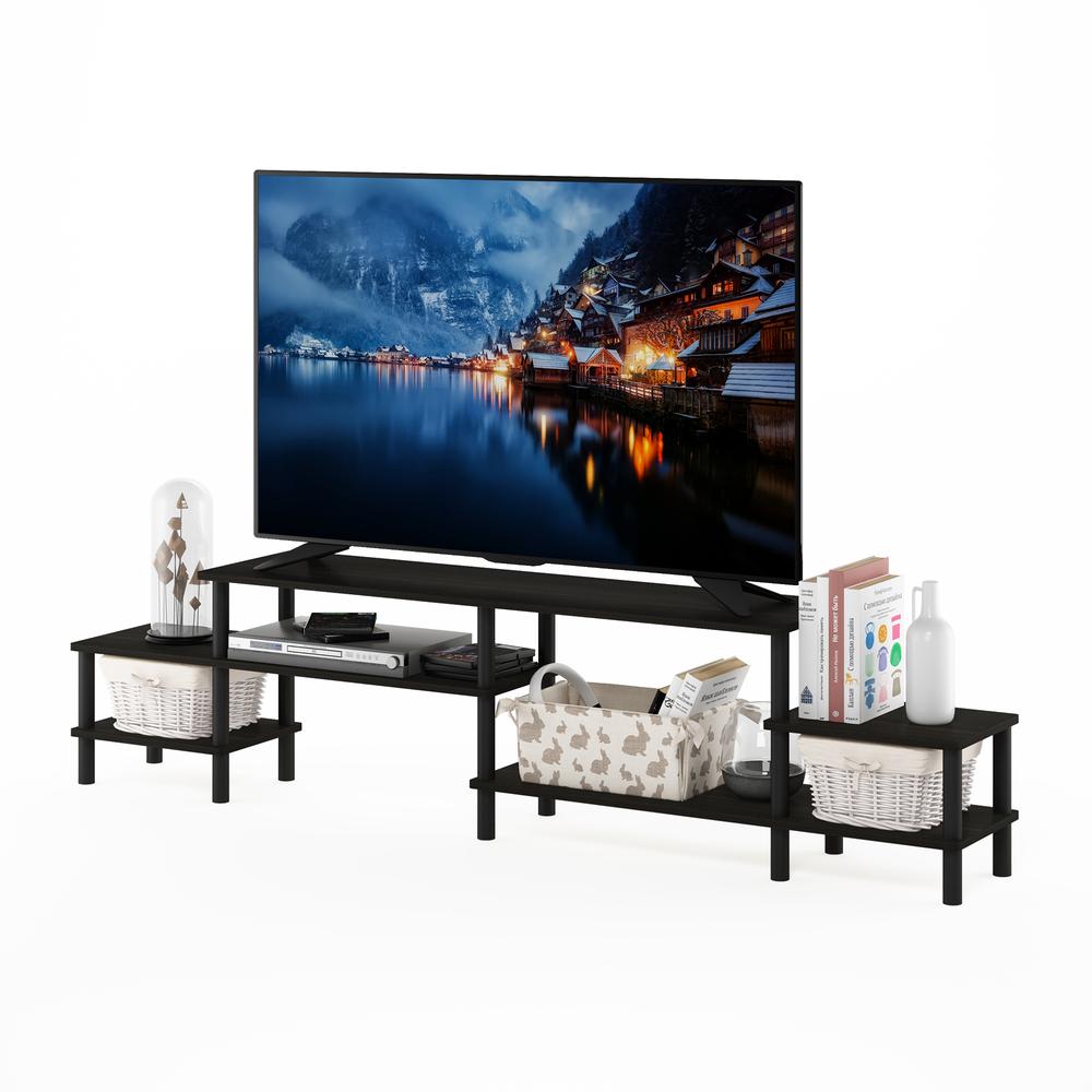 Furinno Turn-N-Tube Grand Entertainment Center for TV up to 80 Inch, Espresso/Black. Picture 4