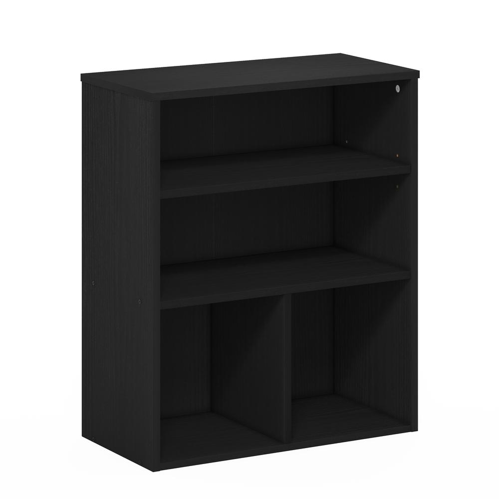 Furinno Pasir 3 Tier Display Bookcase, Black Oak. Picture 1