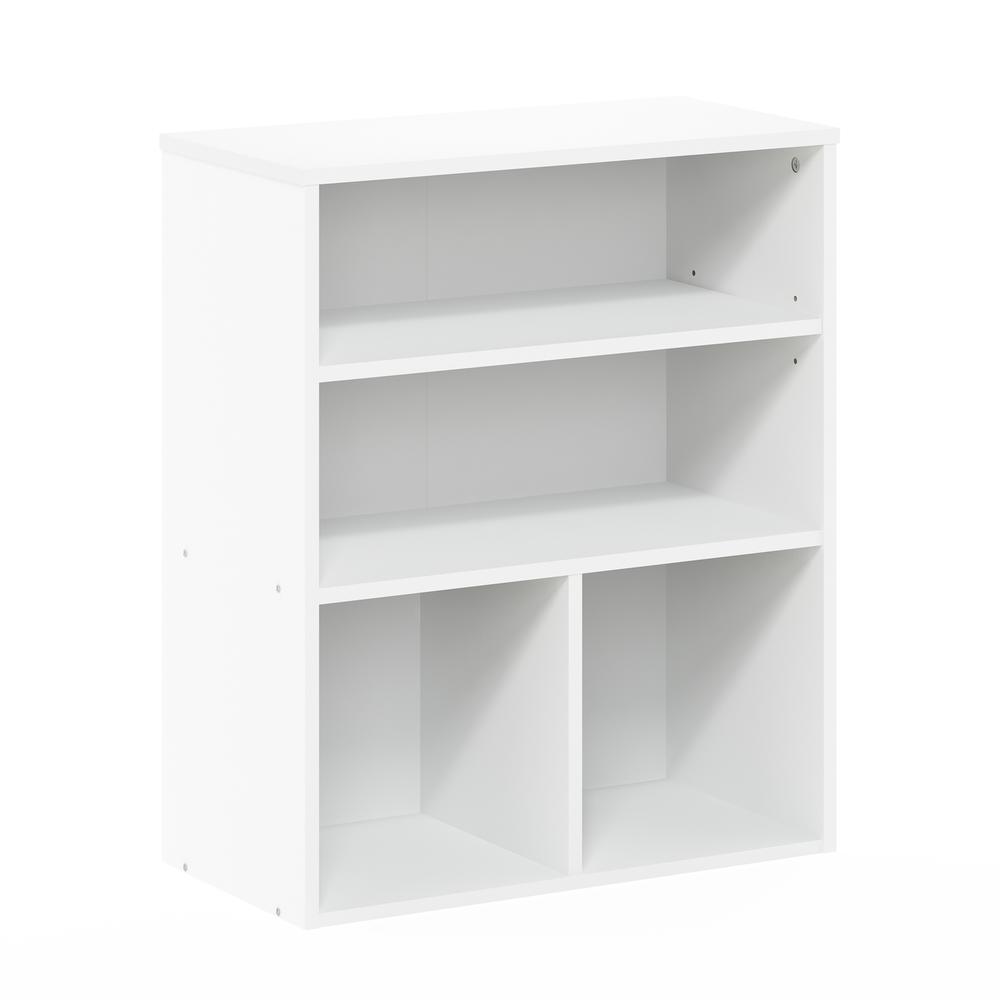 Furinno Pasir 3 Tier Display Bookcase, White. Picture 1