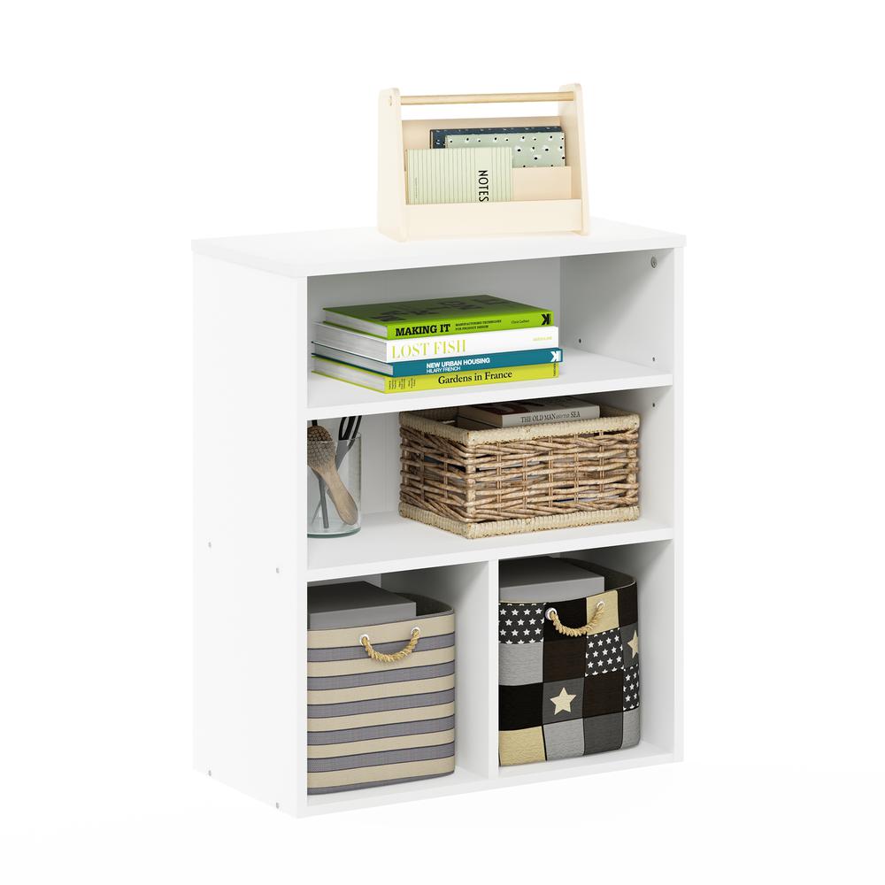 Furinno Pasir 3 Tier Display Bookcase, White. Picture 4
