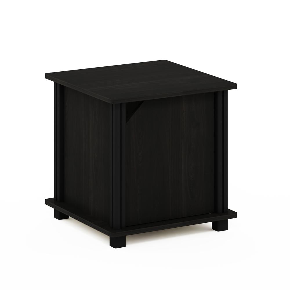 Furinno Simplistic End Table with Storage Set of Two, Espresso/Black. The main picture.