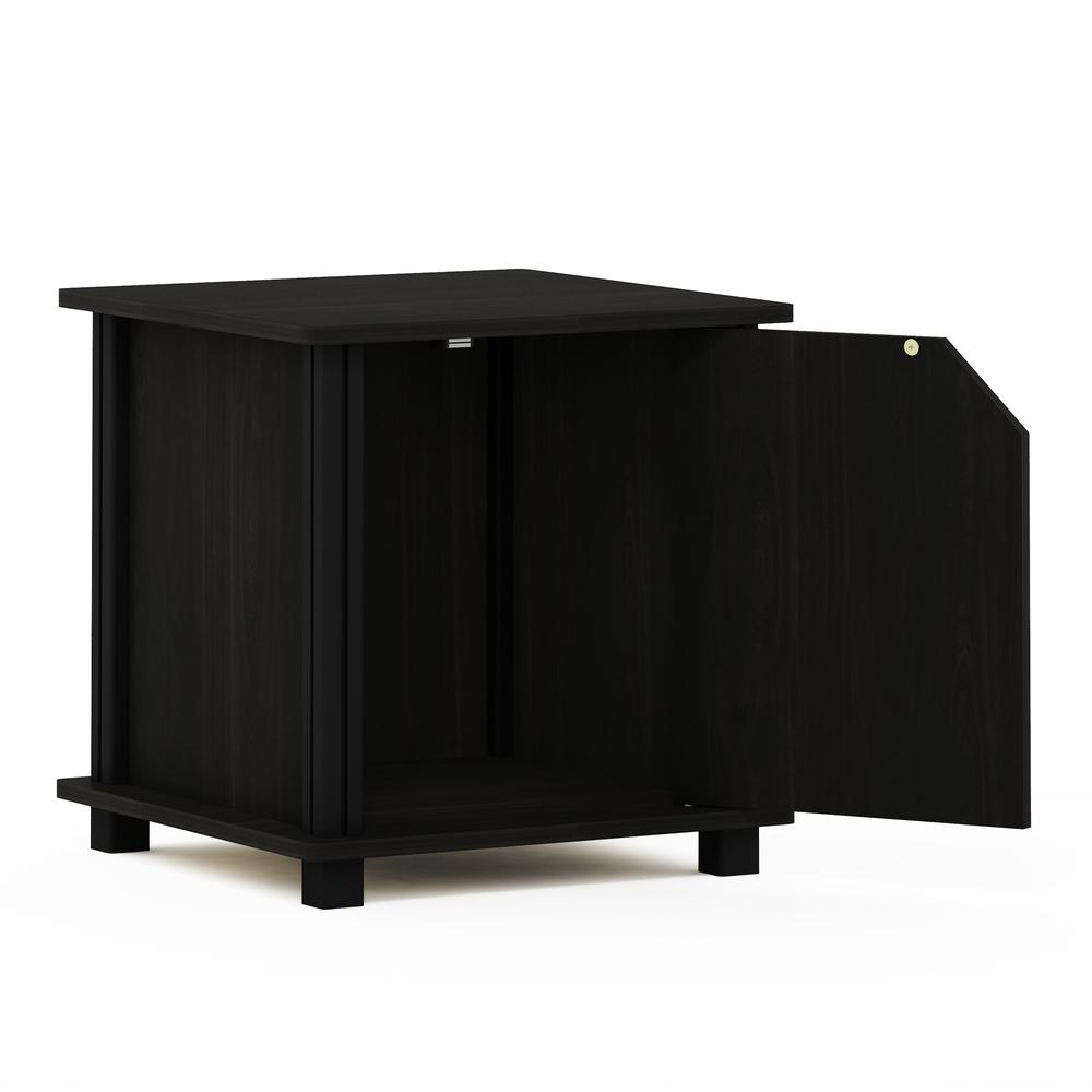 Furinno Simplistic End Table with Storage Set of Two, Espresso/Black. Picture 4