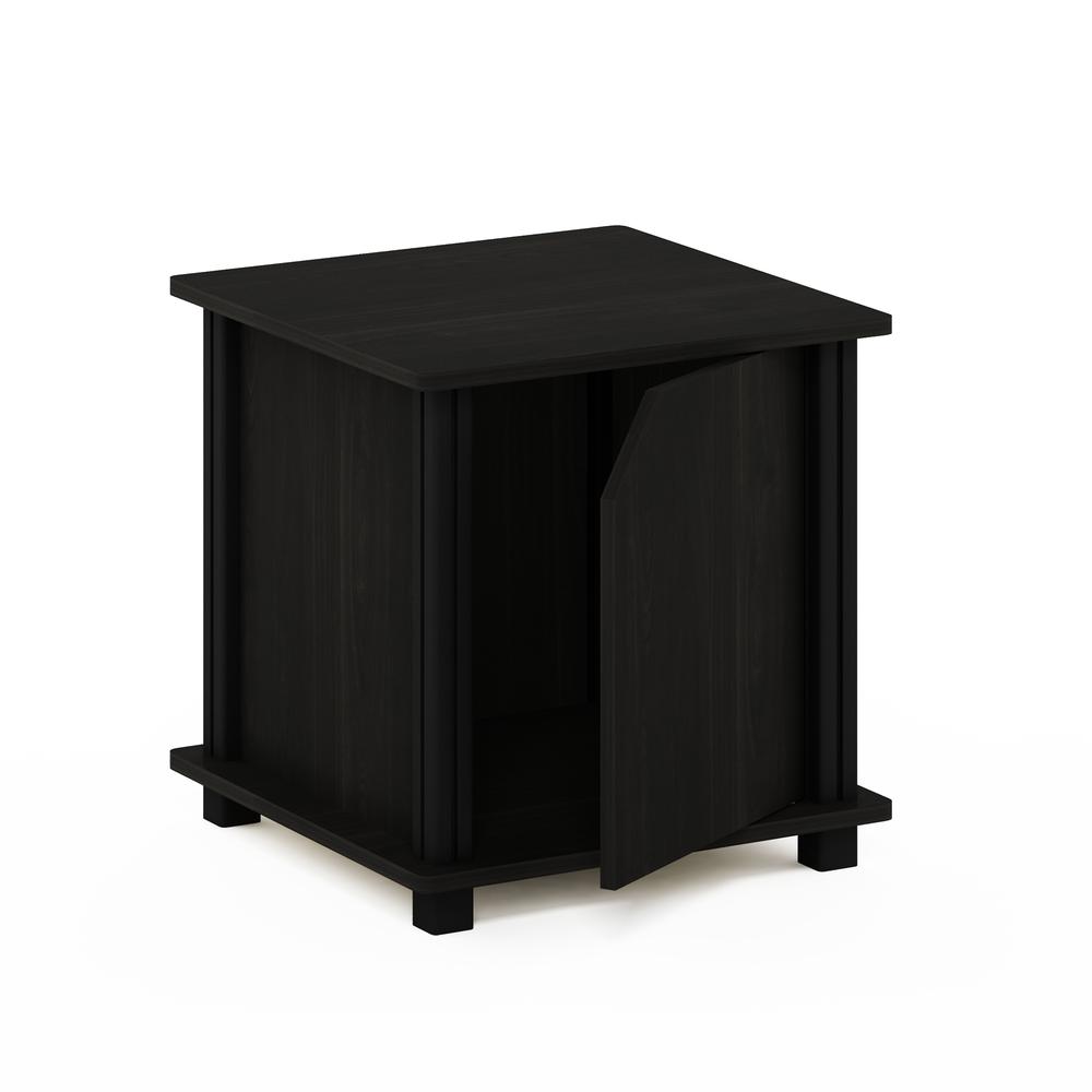 Furinno Simplistic End Table with Storage Set of Two, Espresso/Black. Picture 5