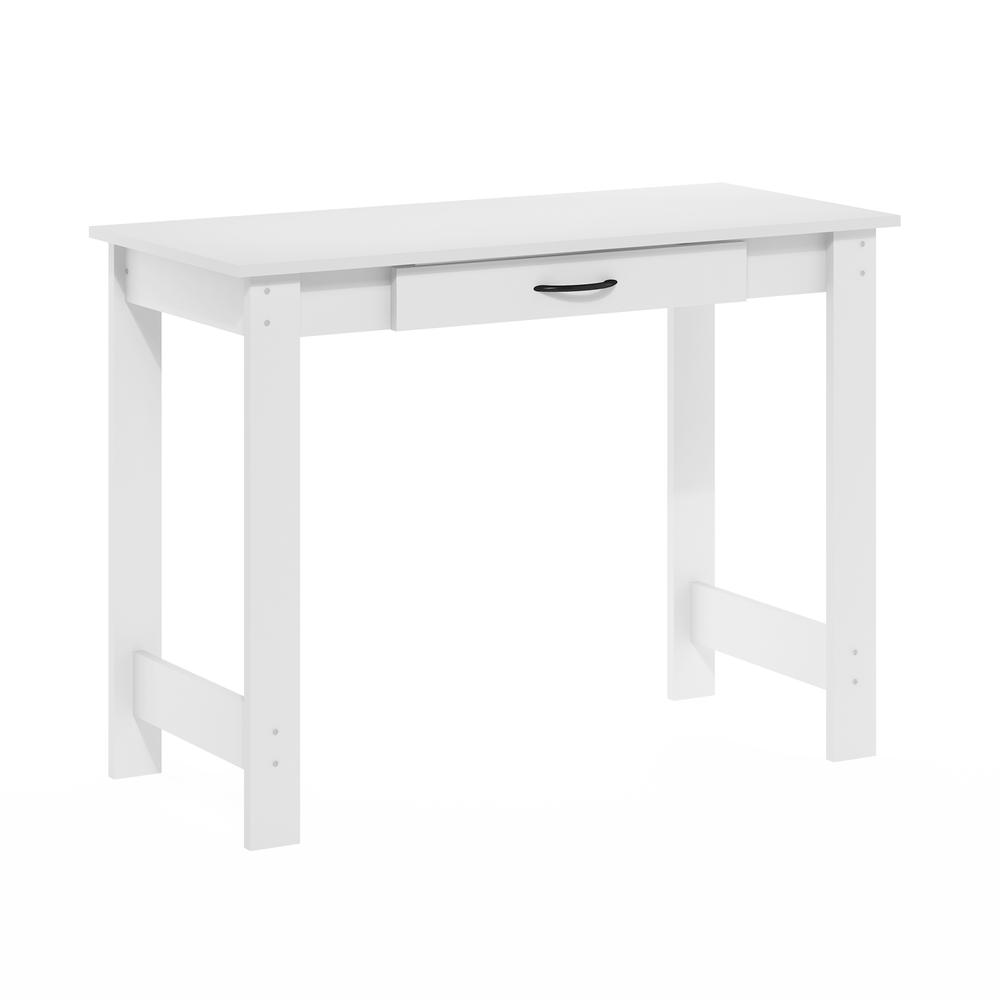 Furinno JAYA Writing Desk with Drawer, White. Picture 1