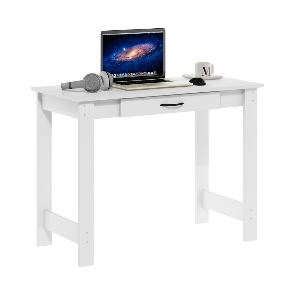 Furinno JAYA Writing Desk with Drawer, White. Picture 5