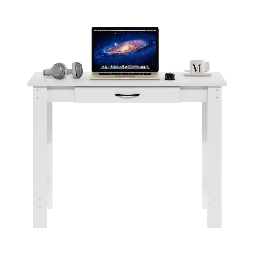 Furinno JAYA Writing Desk with Drawer, White. Picture 6