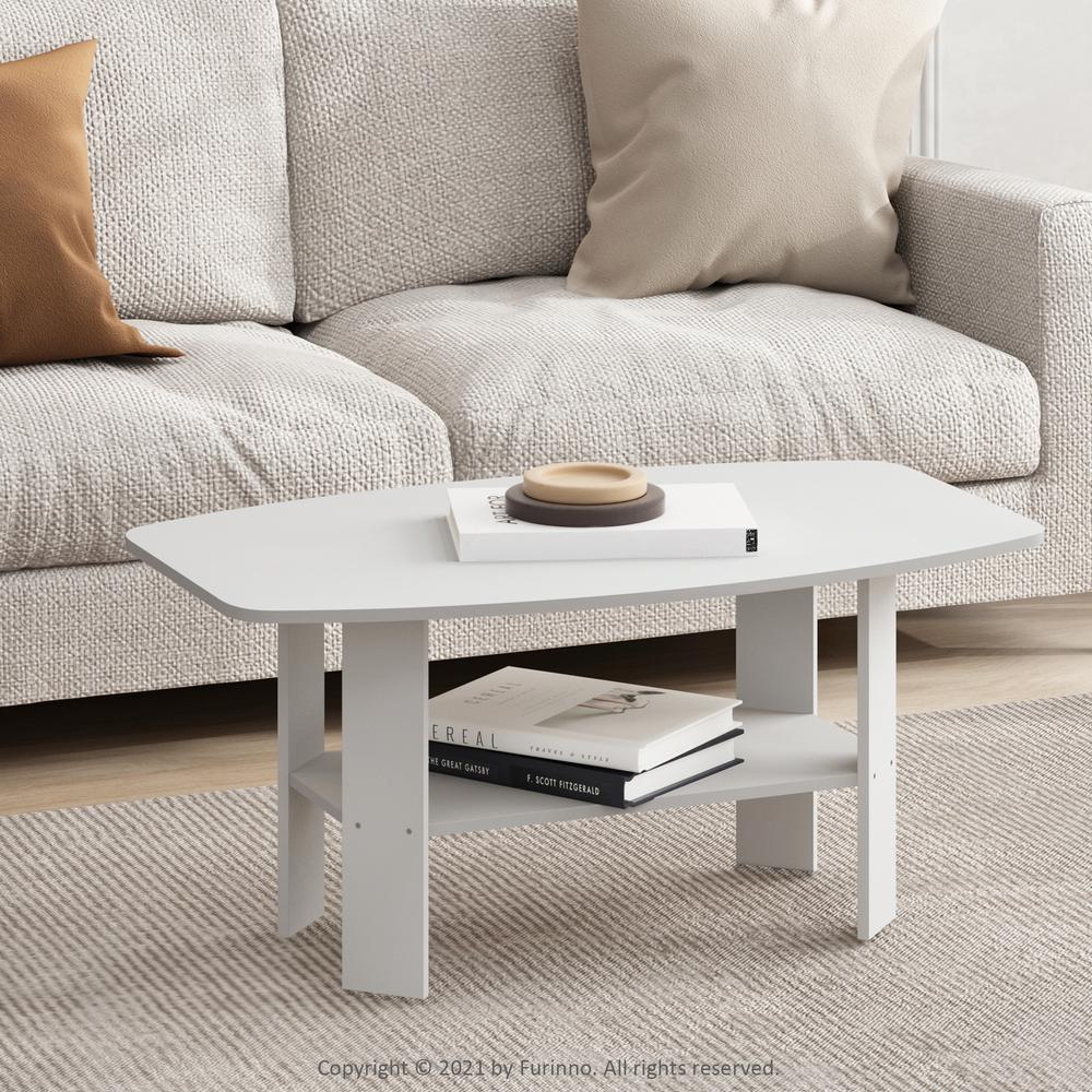 Furinno Simple Design Coffee Table, White. Picture 6