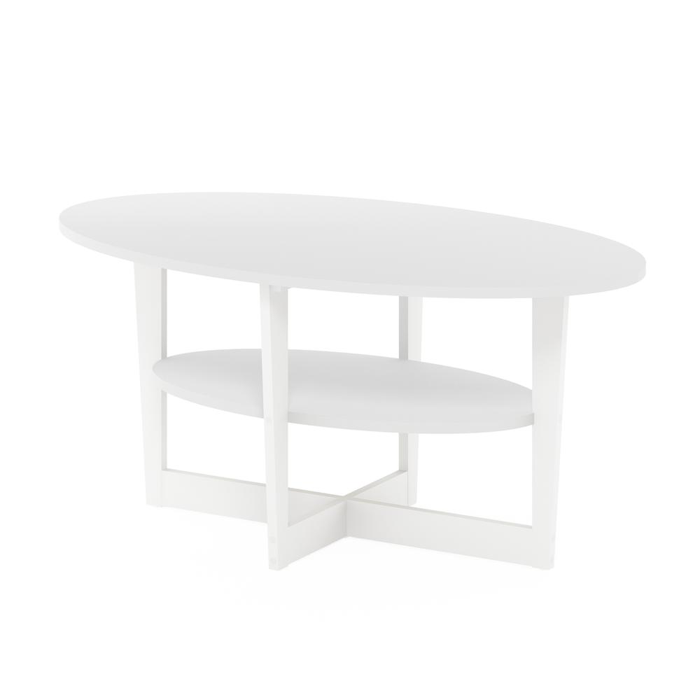 JAYA Oval Coffee Table, White. Picture 1