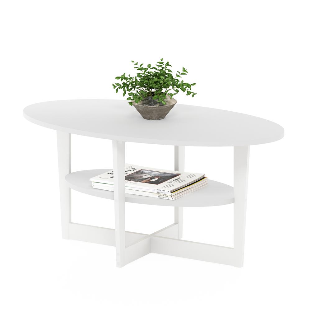 JAYA Oval Coffee Table, White. Picture 4