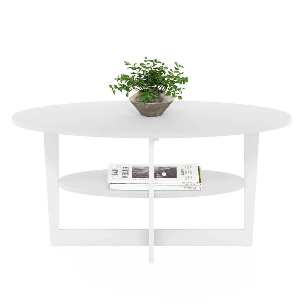 JAYA Oval Coffee Table, White. Picture 5