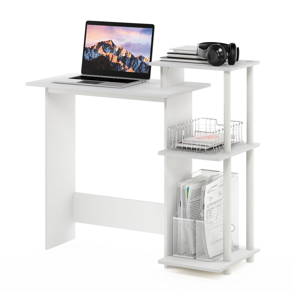 Furinno Efficient Home Laptop Notebook Computer Desk, White/White. Picture 4