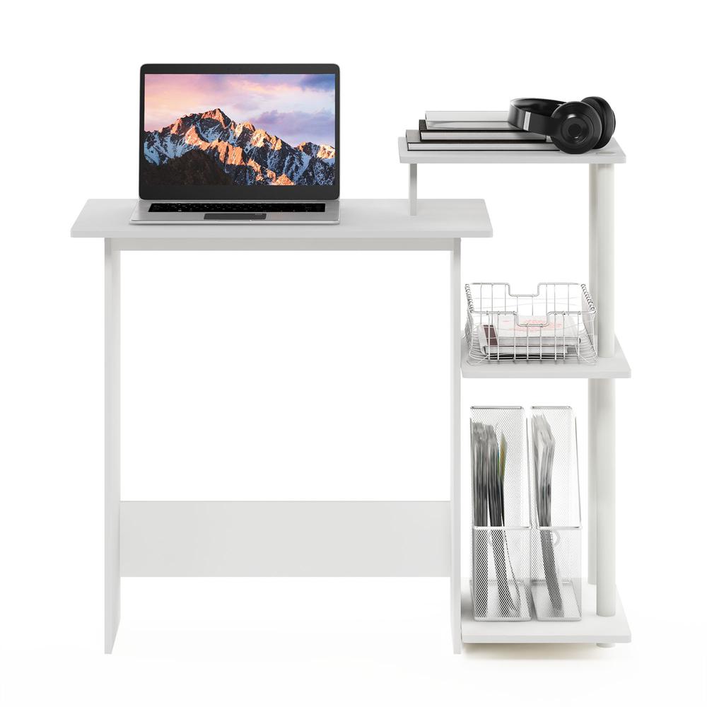 Furinno Efficient Home Laptop Notebook Computer Desk, White/White. Picture 5