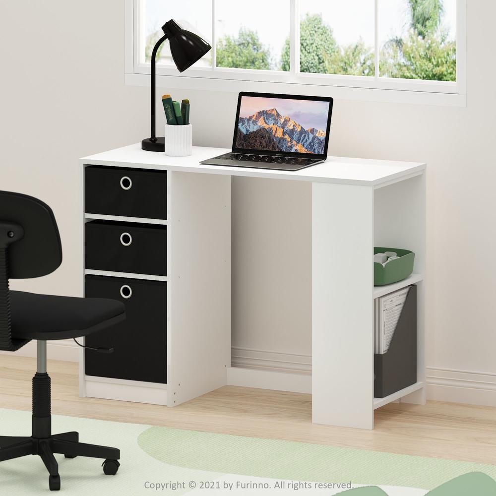 JAYA Modern Computer Study Desk, White/Black. Picture 6