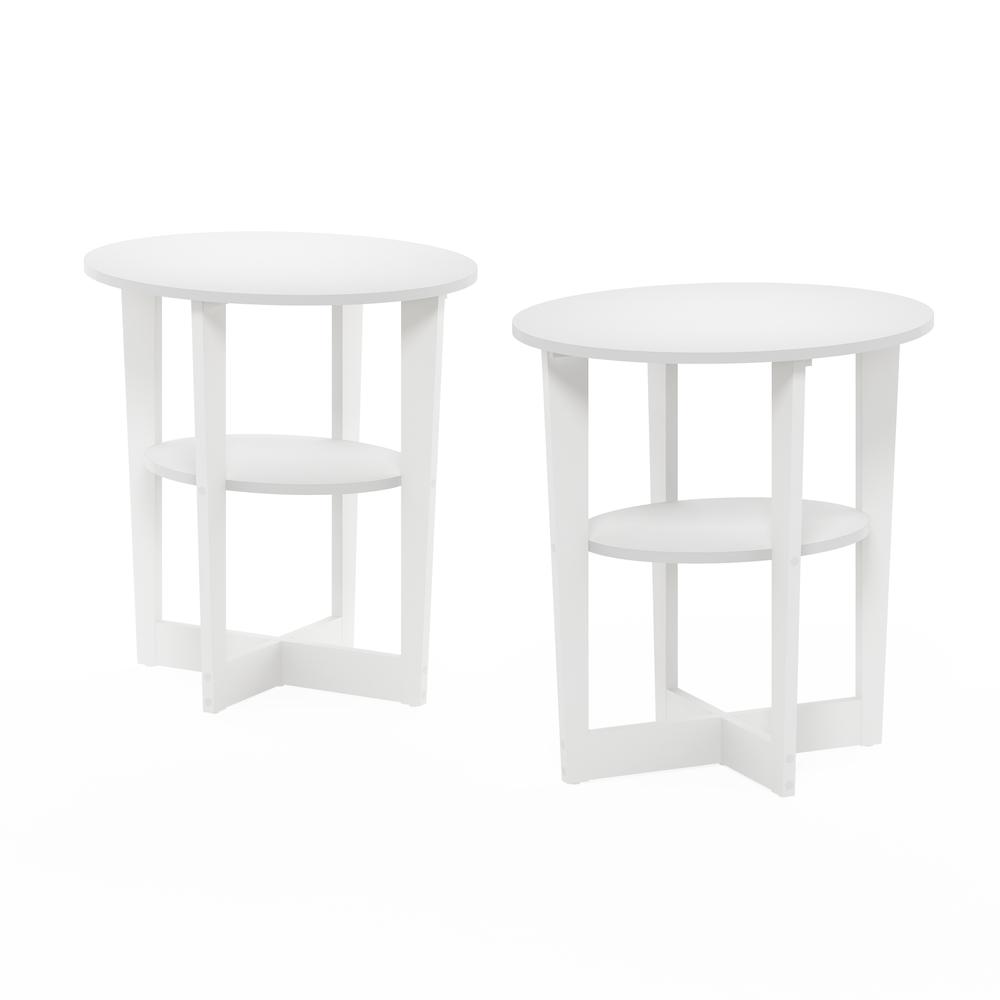JAYA Oval End Table, White, Set of 2. Picture 1