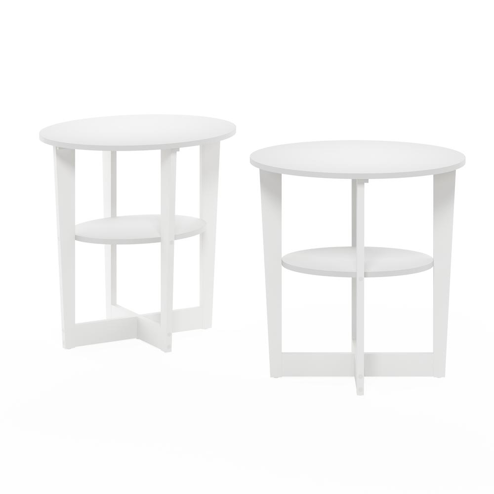 JAYA Oval End Table, White, Set of 2. Picture 3