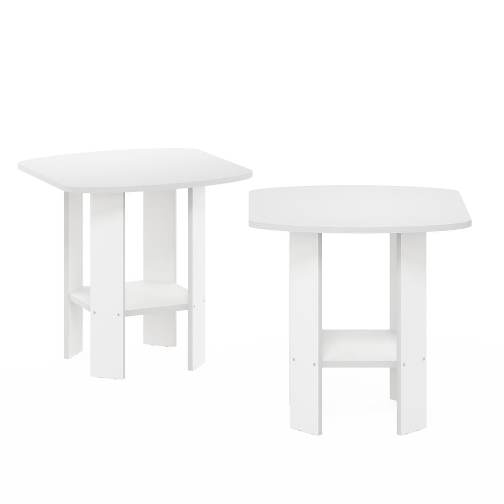 Simple Design End Table, White, Set of 2. Picture 3