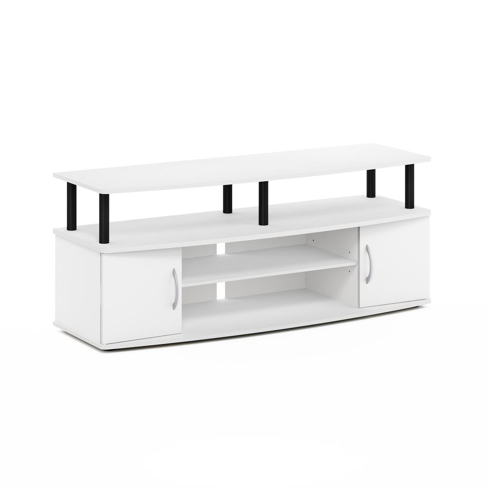 Furinno JAYA Large Entertainment Center Hold up to 55-IN TV, White/Black. The main picture.