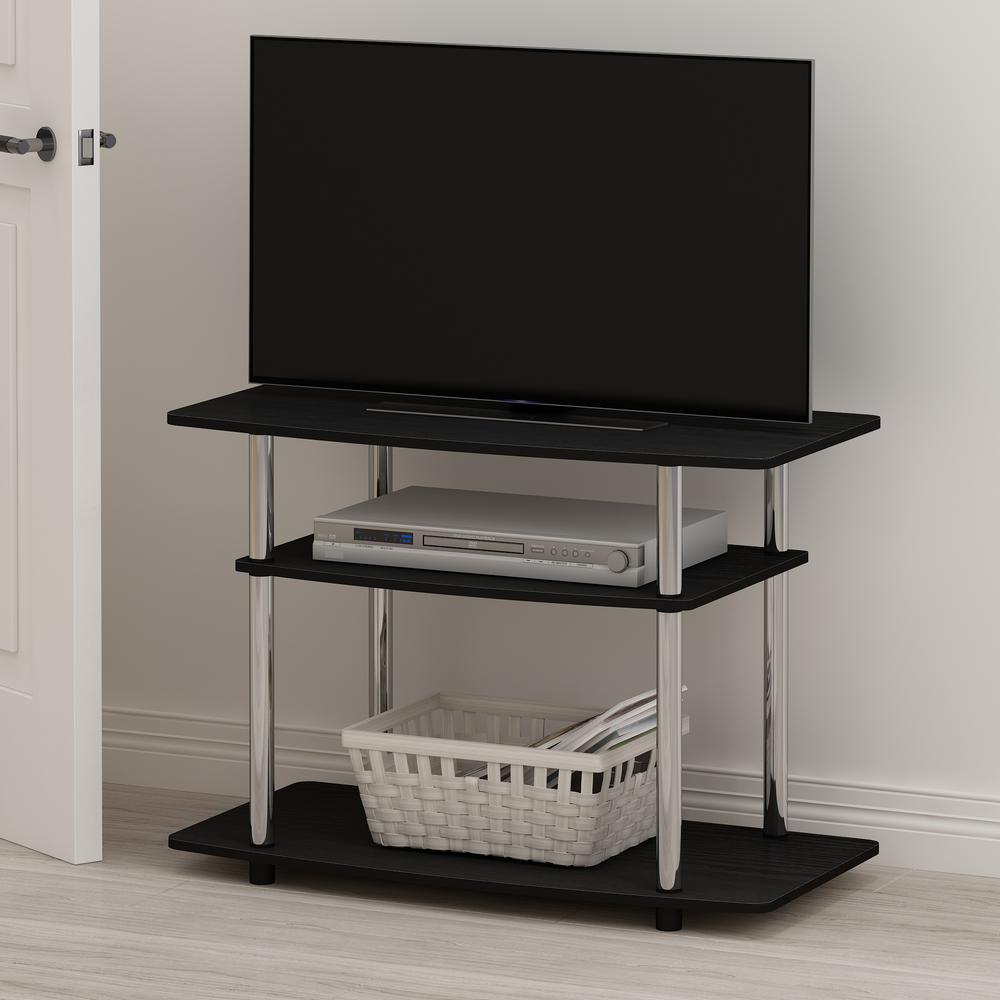 Furinno Turn-N-Tube No Tools 3-Tier TV Stands, Americano/Chrome. Picture 5