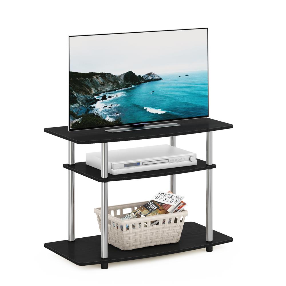 Furinno Turn-N-Tube No Tools 3-Tier TV Stands, Americano/Chrome. Picture 4