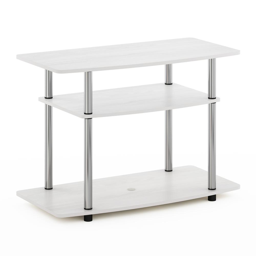 Furinno Turn-N-Tube No Tools 3-Tier TV Stands, White Oak/Chrome. The main picture.