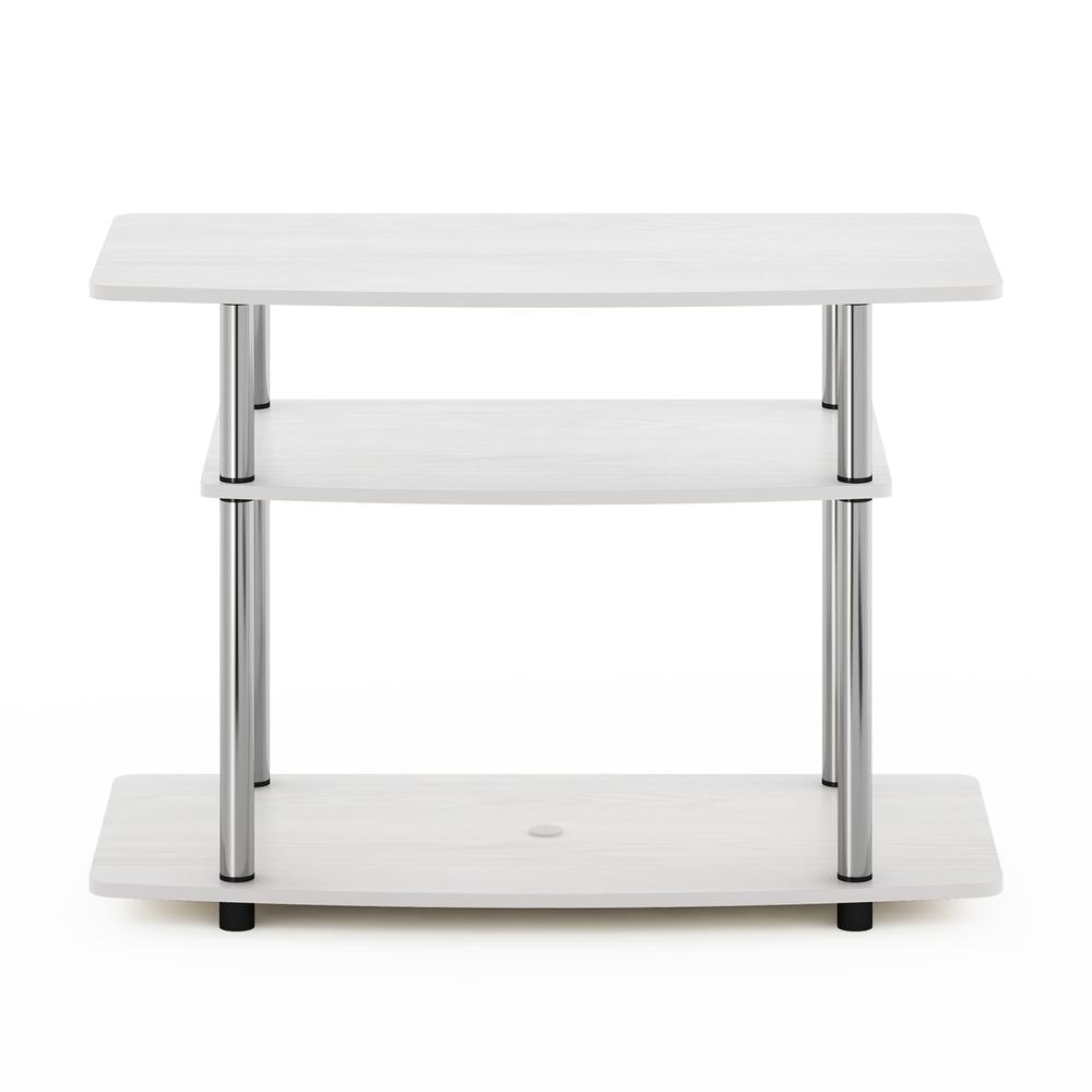 Furinno Turn-N-Tube No Tools 3-Tier TV Stands, White Oak/Chrome. Picture 3