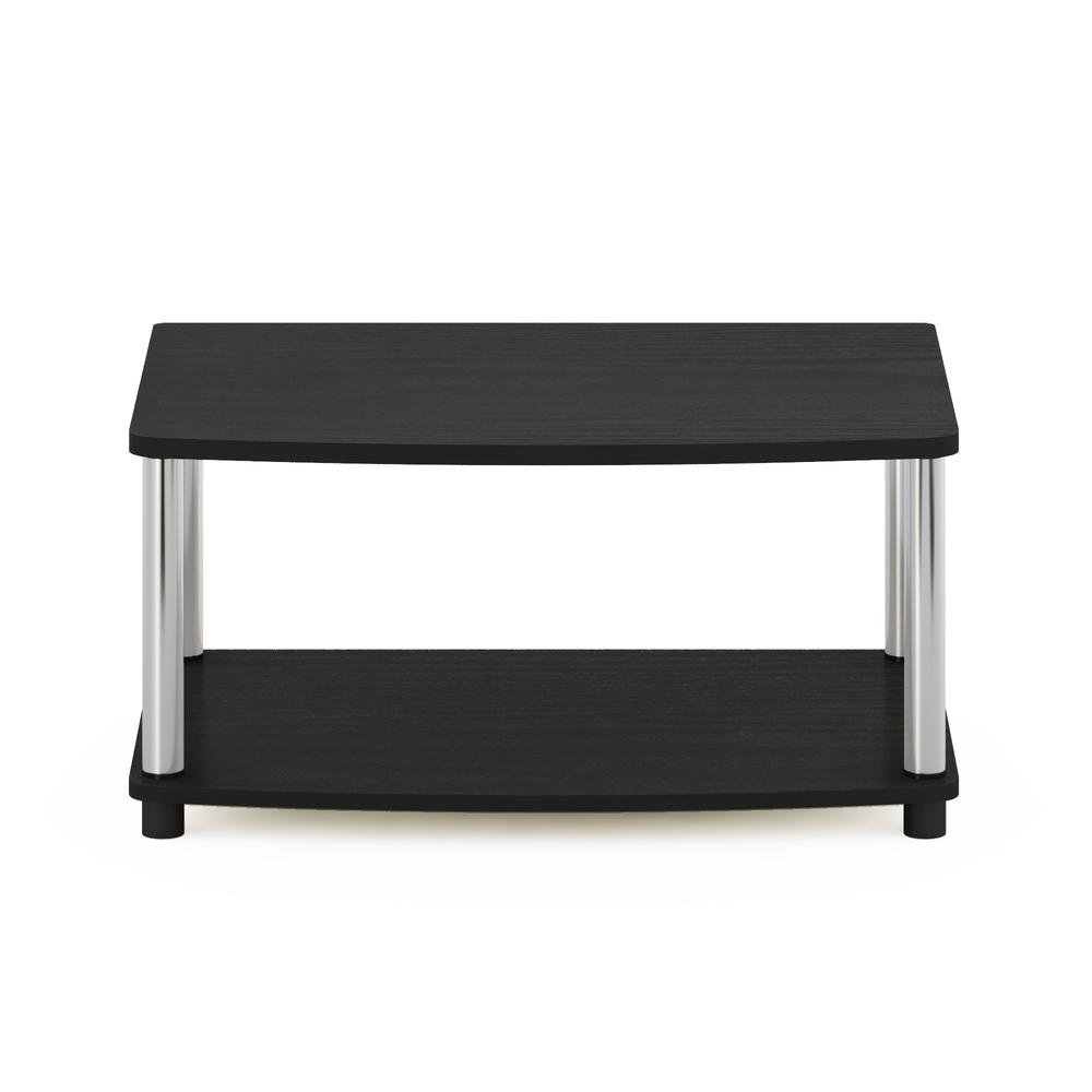 Furinno Turn-N-Tube No Tools 2-Tier Elevated TV Stands, Americano/Chrome. Picture 3