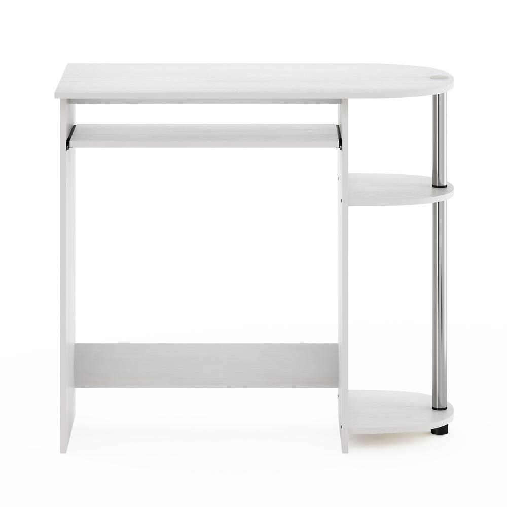 Furinno Simplistic Easy Assembly Computer Desk, White Oak, Stainless Steel Tubes. Picture 3