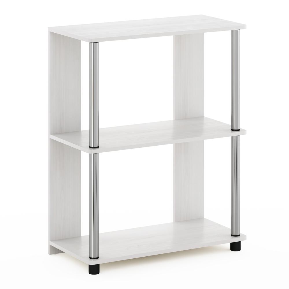 Furinno JAYA Simple Design Bookcase, White Oak/Chrome. Picture 1
