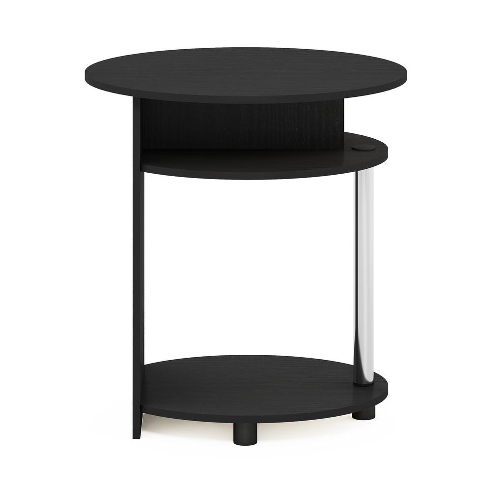 Furinno JAYA Simple Design Oval End Table, Americano, Stainless Steel Tubes. Picture 3