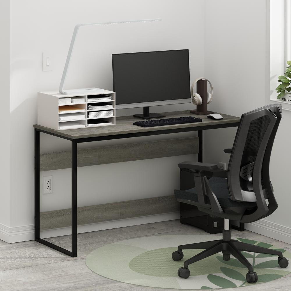 Furinno Moretti Modern Lifestyle Enhanced Study Desk, 52, French Oak Grey. Picture 6