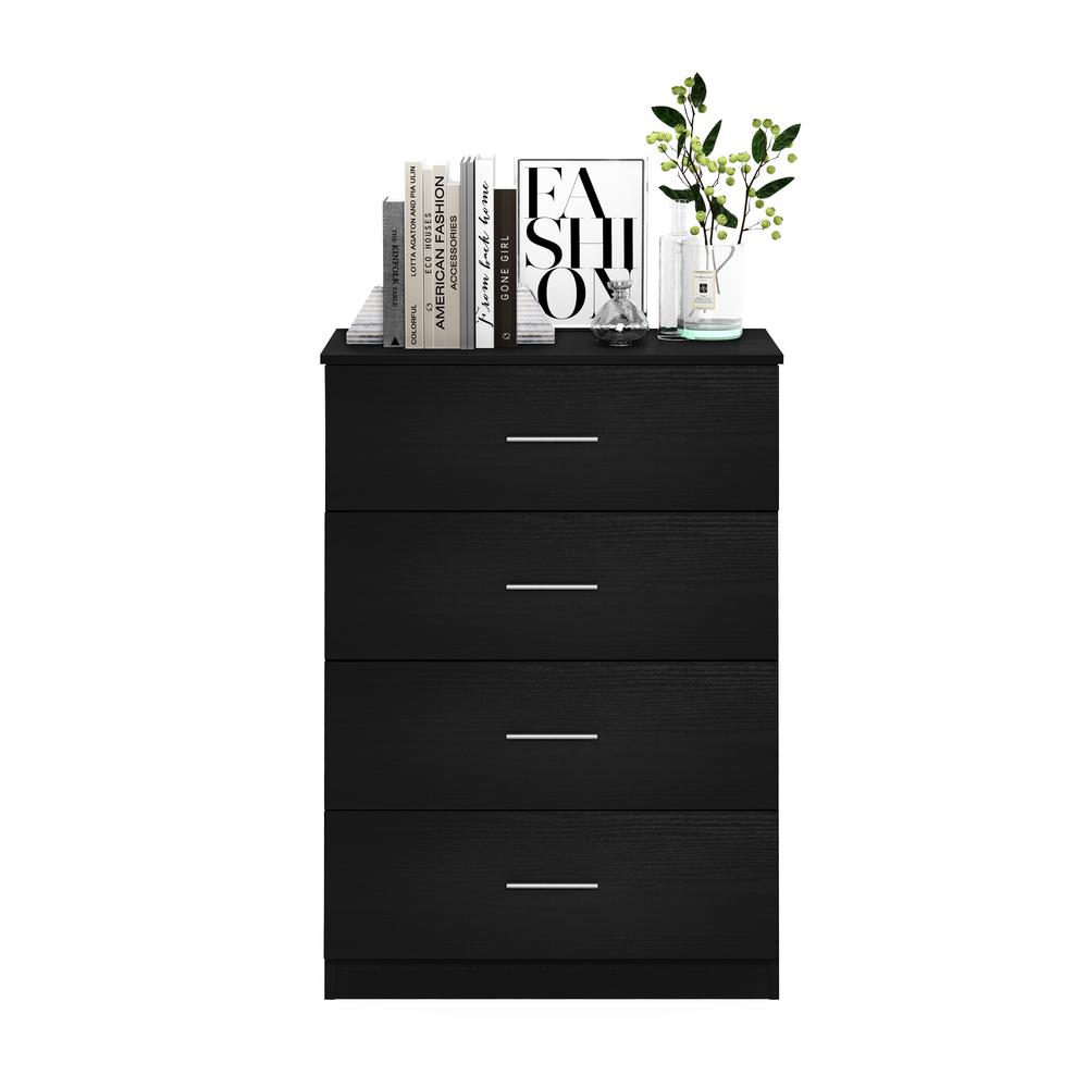 Furinno Tidur Simple Design 4-Drawer Dresser with Handle, Americano. Picture 5