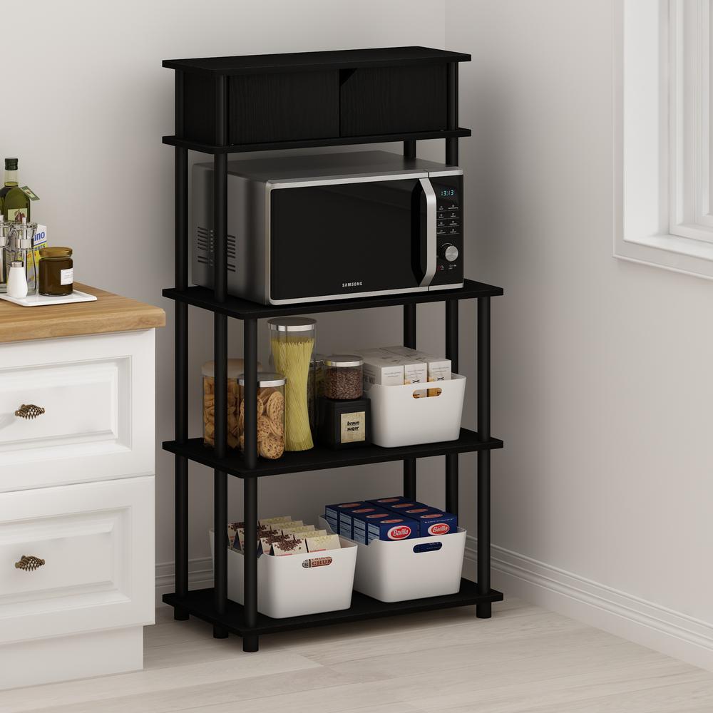 Furinno Turn-N-Tube Toolless Storage Shelf with Top Cabinet, Americano/Black. Picture 6