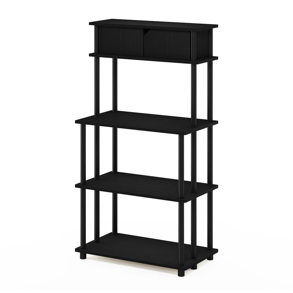 Furinno Turn-N-Tube Toolless Storage Shelf with Top Cabinet, Americano/Black. Picture 1