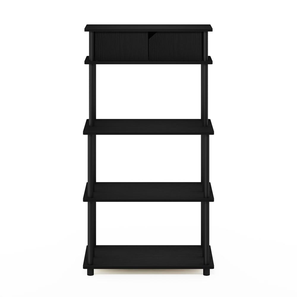 Furinno Turn-N-Tube Toolless Storage Shelf with Top Cabinet, Americano/Black. Picture 3