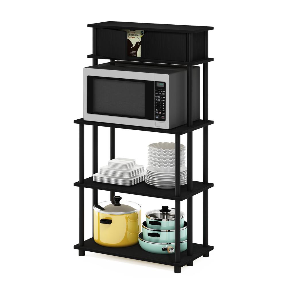 Furinno Turn-N-Tube Toolless Storage Shelf with Top Cabinet, Americano/Black. Picture 4