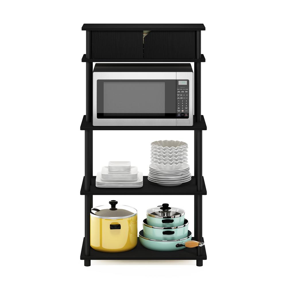 Furinno Turn-N-Tube Toolless Storage Shelf with Top Cabinet, Americano/Black. Picture 5