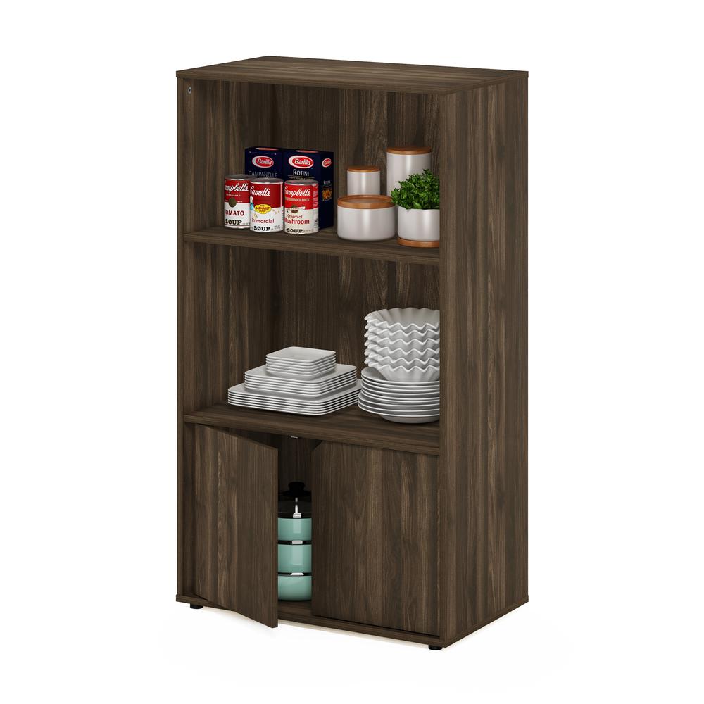 Furinno JAYA Kitchen Storage Shelf with Cabinet, Columbia Walnut. Picture 4