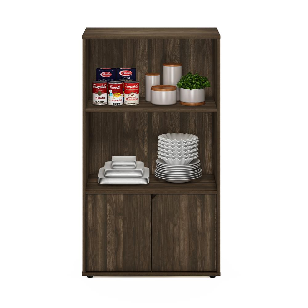 Furinno JAYA Kitchen Storage Shelf with Cabinet, Columbia Walnut. Picture 5