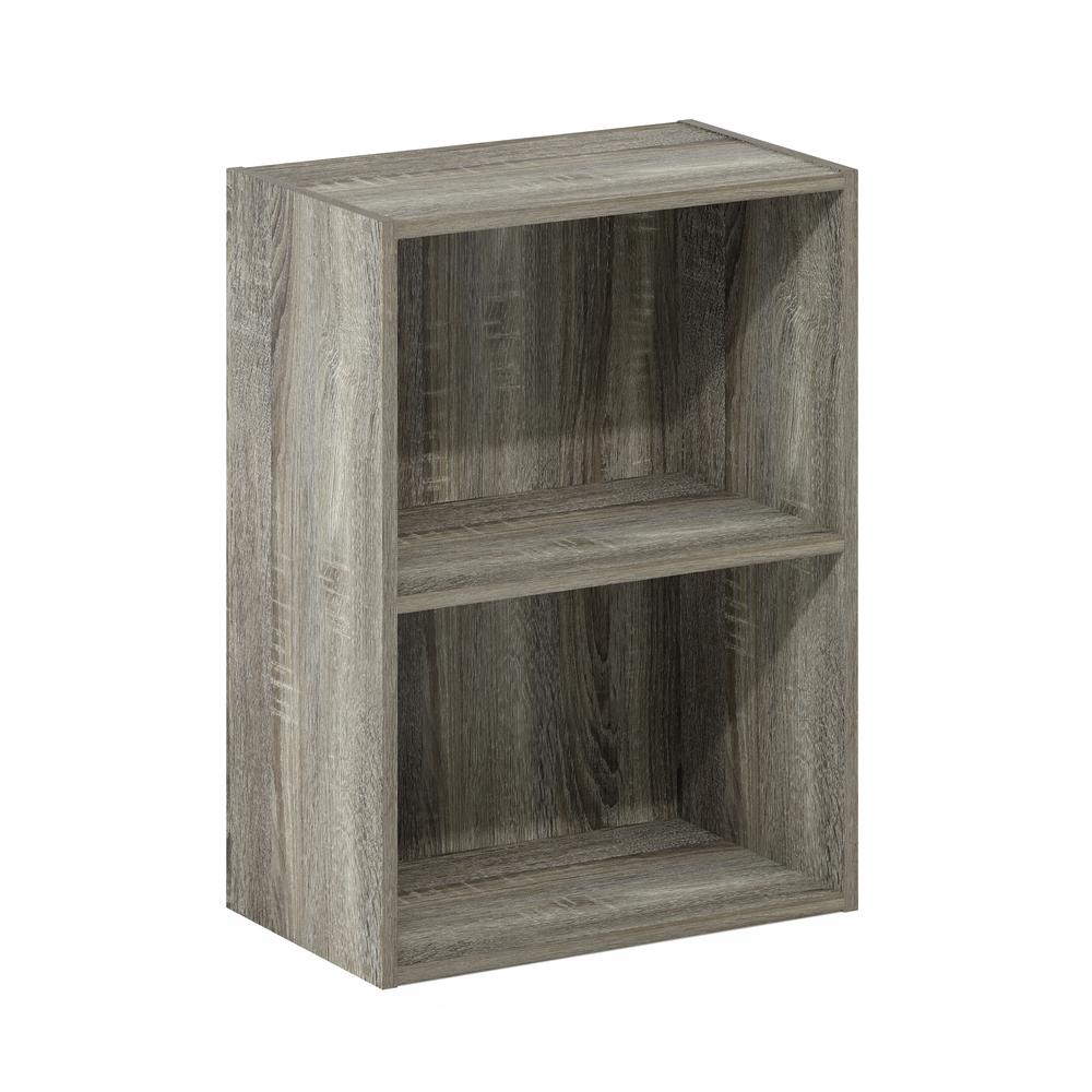 Furinno Luder 2-Tier Open Shelf Bookcase, French Oak. Picture 1