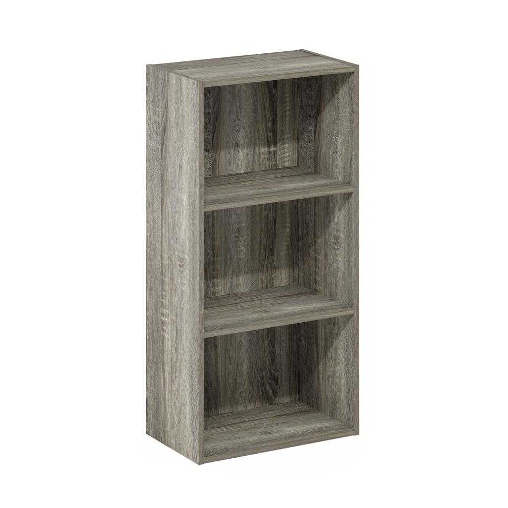 Furinno Luder 3-Tier Open Shelf Bookcase, French Oak. Picture 1