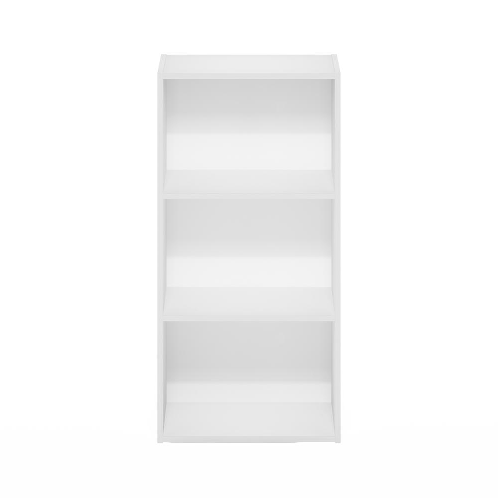 Furinno Luder 3-Tier Open Shelf Bookcase, White. Picture 3