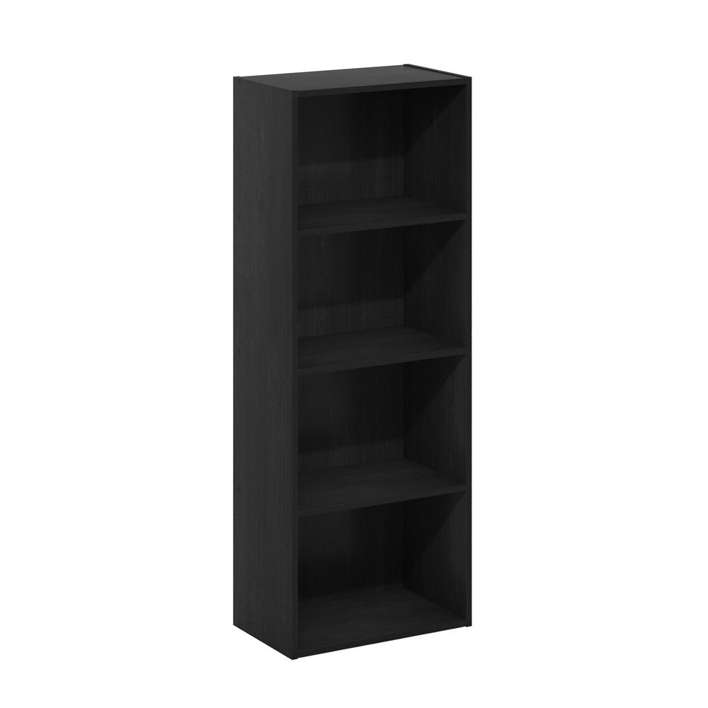 Furinno Luder 4-Tier Open Shelf Bookcase, Blackwood. Picture 1