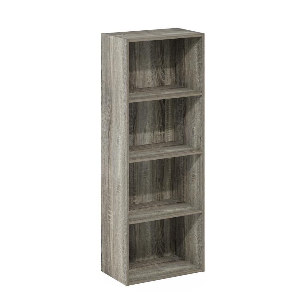 Furinno Luder 4-Tier Open Shelf Bookcase, French Oak. Picture 1